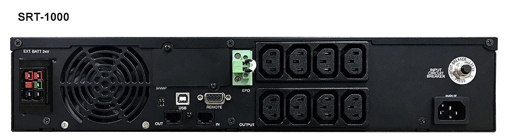 ИБП SRT-3000A, линейно-интерактивный, 3000ВА, 2700Вт, LCD, Rack/Tower, 8 розеток IEC320 C13 и 1 розетка C19 с резервным питанием, USB, RS-232, слот под SNMP карту, EPO, защита RJ45, ШхГхВ 428х669х84мм., вес 36.8кг. Powercom Smart Rack&ampSPR-3000A LCD (SR фото 3