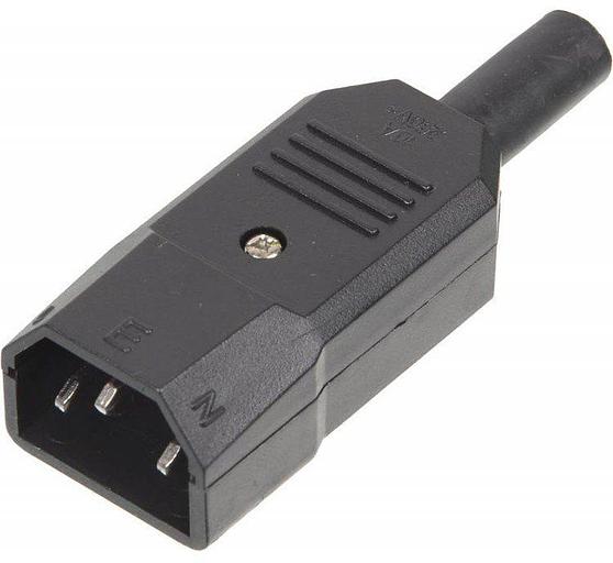 Вилка Lanmaster LAN-IEC-320-C14/90 угловая фото 1