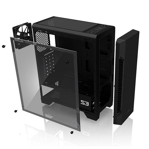 Корпус Zalman S3 черный без БП ATX 2x120mm 2xUSB2.0 1xUSB3.0 audio bott PSU фото 5