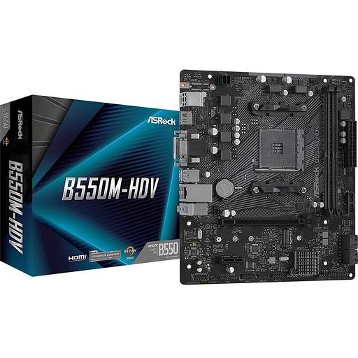 Материнская плата Asrock B550M-HDV Soc-AM4 AMD B550 2xDDR4 mATX AC`97 8ch(7.1) GbLAN RAID+VGA+DVI+HDMI фото 1