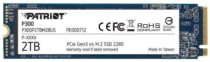 Накопитель SSD Patriot PCI-E x4 2Tb P300P2TBM28 P300 M.2 2280 фото 1