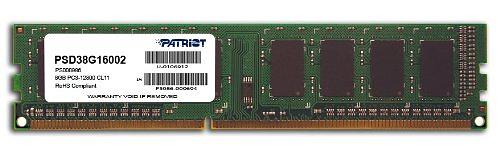 Память DDR3 8Gb 1600MHz Patriot PSD38G16002 RTL PC3-12800 CL11 DIMM 240-pin 1.5В фото 1