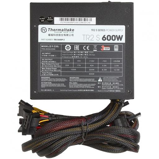 Блок питания Thermaltake ATX 600W TR2 S 80+ (24+4+4pin) APFC 120mm fan 5xSATA RTL фото 5