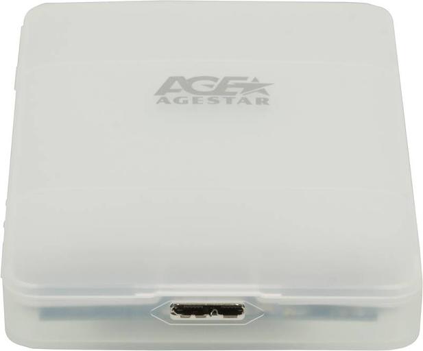 Внешний корпус для HDD/SSD AgeStar 31UBCP3 SATA пластик белый 2.5" фото 2