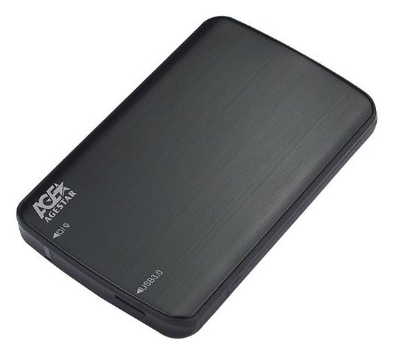 Внешний корпус для HDD/SSD AgeStar 3UB2A12 SATA пластик/алюминий черный 2.5" фото 1