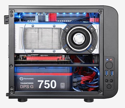 Корпус Thermaltake Core V1 черный без БП miniITX 1x200mm 2xUSB3.0 audio bott PSU фото 2