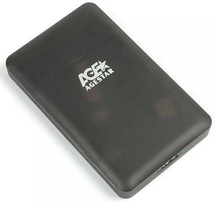 Внешний корпус для HDD/SSD AgeStar 31UBCP3 SATA пластик черный 2.5" фото 1