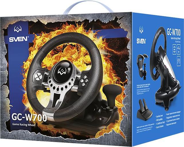 Руль Sven Sportline GC-W700 12кноп. (с педалями) черный/серебристый фото 8