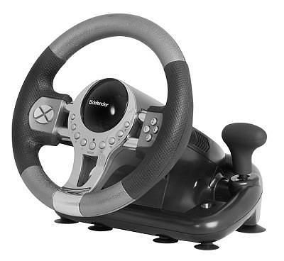 Руль Defender Forsage GTR 12кноп. (с педалями) черный фото 1