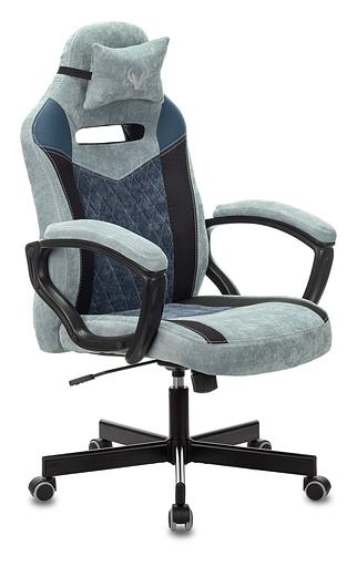 Кресло игровое Бюрократ VIKING 6 KNIGHT Fabric синий с подголов. крестовина металл фото 1