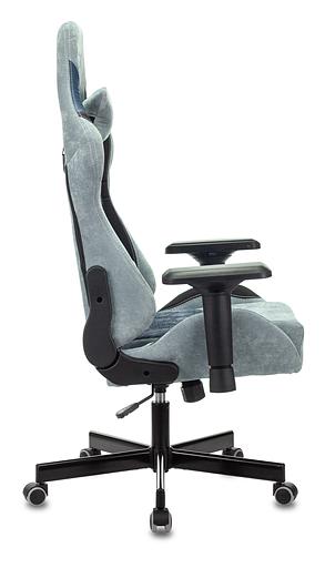 Кресло игровое Бюрократ VIKING 7 KNIGHT Fabric синий текстиль/эко.кожа с подголов. крестовина металл фото 3