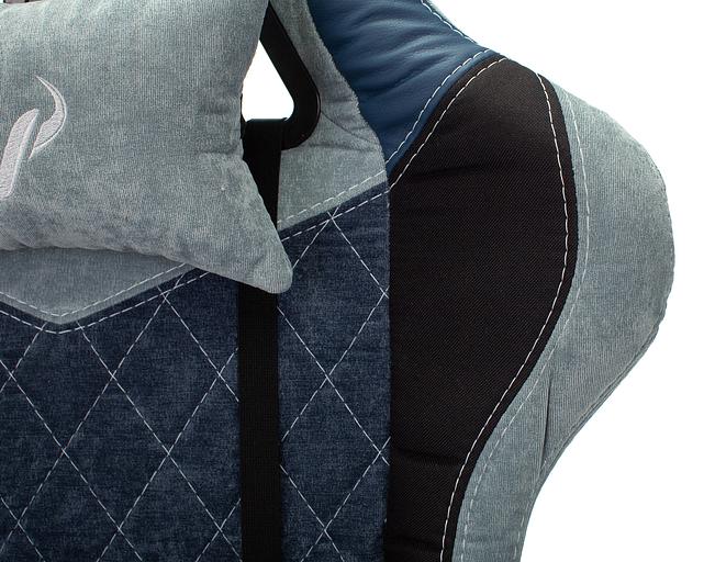 Кресло игровое Бюрократ VIKING 7 KNIGHT Fabric синий текстиль/эко.кожа с подголов. крестовина металл фото 8