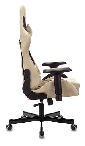 Кресло игровое Бюрократ VIKING 7 KNIGHT Fabric коричневый текстиль/эко.кожа с подголов. крестовина металл фото 3