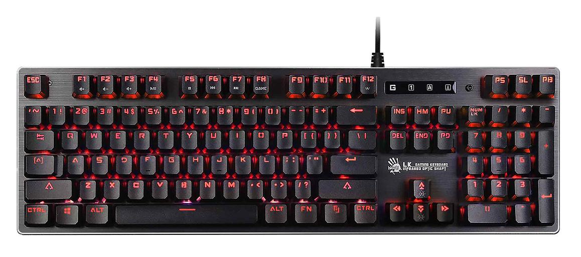 Клавиатура A4Tech Bloody B760 механическая серый/оранжевый USB for gamer LED фото 1