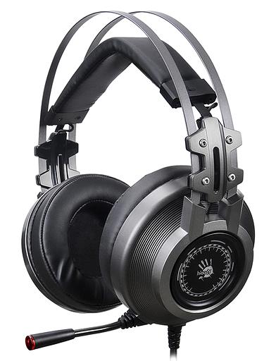 Наушники с микрофоном A4Tech Bloody J527 серый 2м мониторные USB оголовье (J527) фото 2