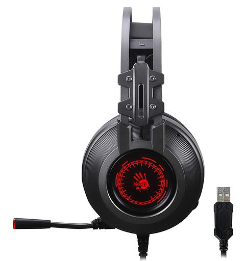 Наушники с микрофоном A4Tech Bloody J527 серый 2м мониторные USB оголовье (J527) фото 3