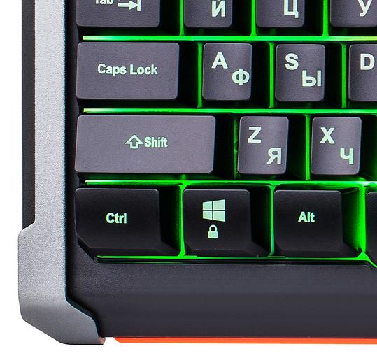 Клавиатура Оклик 717G BLACK DEATH черный/серый USB Multimedia for gamer LED фото 7