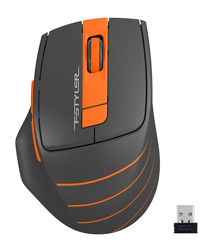 Мышь A4Tech Fstyler FG30 серый/оранжевый оптическая (2000dpi) беспроводная USB (6but) фото 2