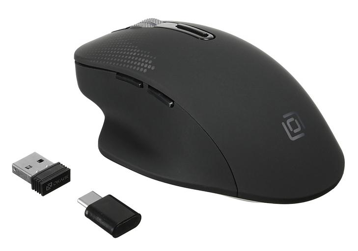 Мышь Оклик 636LWC черный оптическая (2400dpi) беспроводная USB/USB-C (6but) фото 6