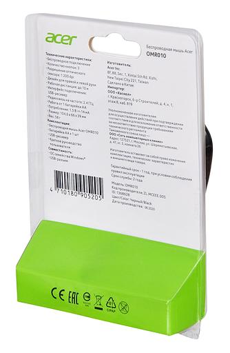 Мышь Acer OMR010 черный оптическая (1200dpi) беспроводная USB (2but) фото 9