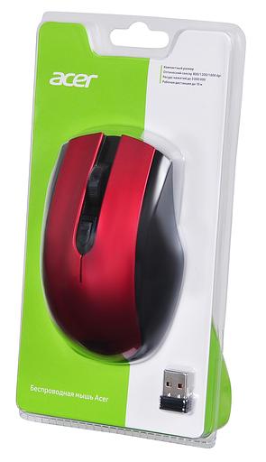 Мышь Acer OMR032 черный/красный оптическая (1600dpi) беспроводная USB (3but) фото 8