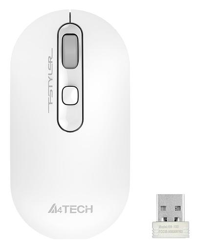 Мышь A4Tech Fstyler FG20 белый оптическая (2000dpi) беспроводная USB для ноутбука (4but) фото 2