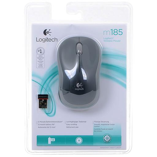 Мышь Logitech M185 серый оптическая (1000dpi) беспроводная USB1.1 для ноутбука (2but) фото 4