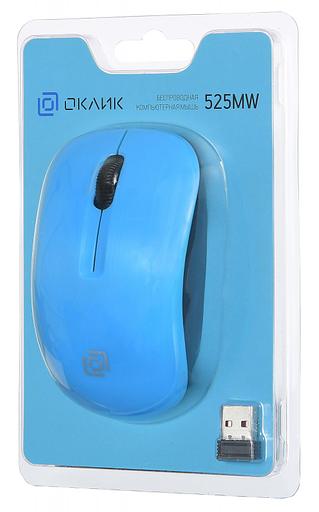 Мышь Оклик 525MW голубой оптическая (1000dpi) беспроводная USB (2but) фото 6