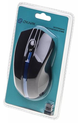 Мышь Оклик 615MW черный/синий оптическая (1000dpi) беспроводная USB (2but) фото 5