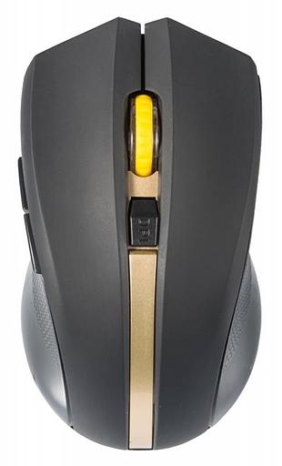 Мышь Оклик 495MW черный/золотистый оптическая (1600dpi) беспроводная USB (6but) фото 3