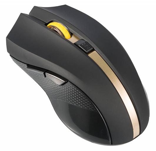 Мышь Оклик 495MW черный/золотистый оптическая (1600dpi) беспроводная USB (6but) фото 5