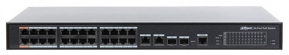 Коммутатор Dahua DH-PFS4226-24ET-240 24x100Mb 2G 22PoE+ 240W управляемый фото 1