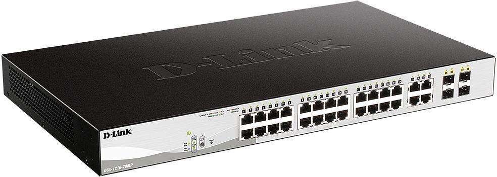 Коммутатор D-Link DGS-1210-28MP/F2A 24G 24PoE+ 370W настраиваемый фото 2