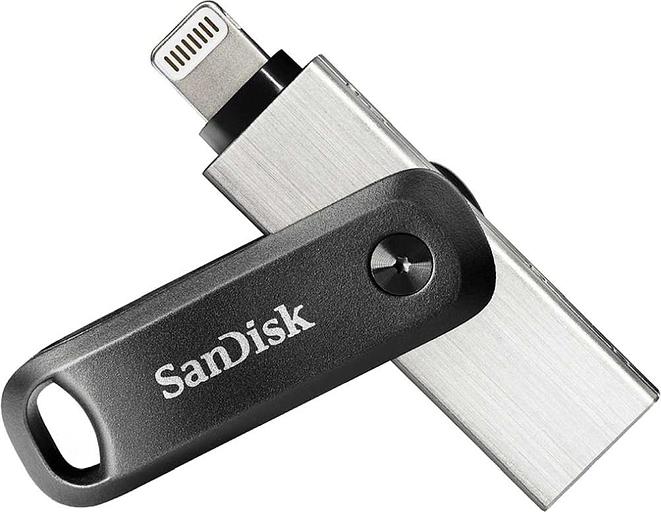 Флеш Диск Sandisk 128Gb iXpand Go SDIX60N-128G-GN6NE USB3.0 черный/серебристый фото 1
