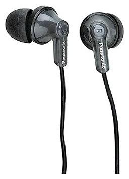 Наушники вкладыши Panasonic RP-HJE118GU 1.1м черный проводные в ушной раковине (RP-HJE118GUK) фото 1