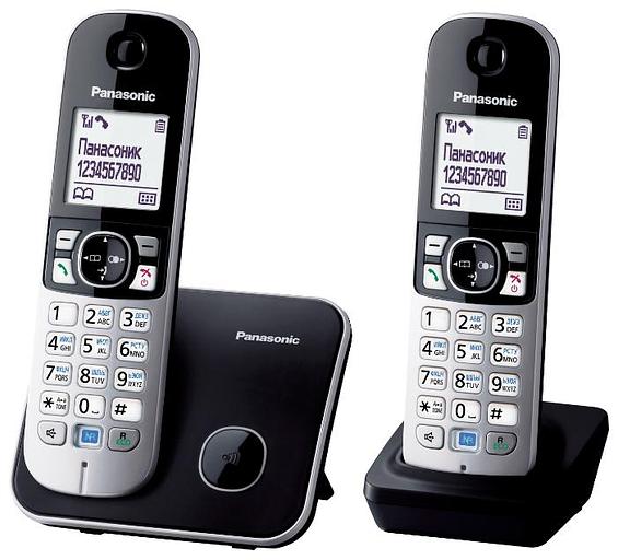 Р/Телефон Dect Panasonic KX-TG6812RU черный (труб. в компл.:2шт) АОН фото 2