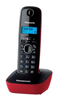 Р/Телефон Dect Panasonic KX-TG1611RUR красный/черный АОН фото 1
