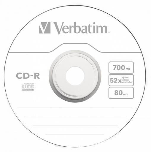 Диск CD-R Verbatim 700Mb 52x Slim case (1шт) (43347) фото 1