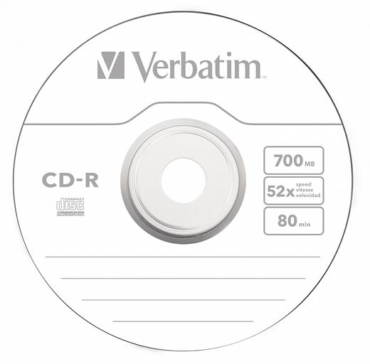 Диск CD-R Verbatim 700Mb 52x Slim case (10шт) (43415) фото 1
