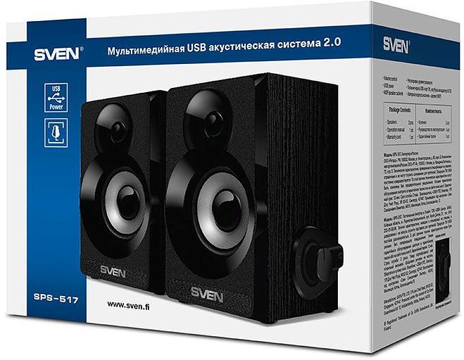 SVEN SPS-517, чёрный, акустическая система 2.0, USB, мощность 2x3 Вт(RMS) SVEN SPS-517 (SV-016180) фото 4