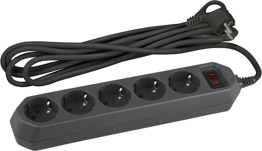 Сетевой фильтр Эра USF-5es-3m-B 3м (5 розеток) черный (коробка) фото 1