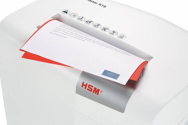 Шредер HSM ShredStar X15 (секр.P-4)/фрагменты/17лист./25лтр./скрепки/скобы/пл.карты/CD фото 2