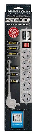 Сетевой фильтр Powercube SPG-B-10-WHITE 3м (5 розеток) белый (коробка) фото 4