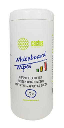 Салфетки Cactus CS-WB075 для маркерных досок туба 75шт влажных фото 1