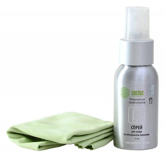 Чистящий набор (салфетки + спрей) Cactus CSP-S3001AL для экранов и оптики 1шт 25х25см 50мл фото 3