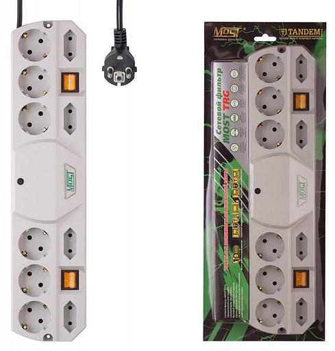 Сетевой фильтр Most TRG 2м (10 розеток) белый (коробка) фото 1