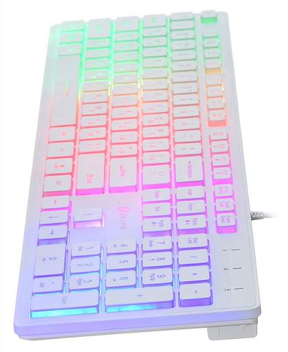 Клавиатура Оклик 550ML белый USB slim Multimedia LED фото 4