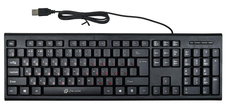 Клавиатура Оклик 120M черный USB фото 2