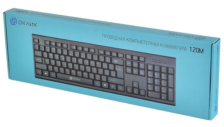 Клавиатура Оклик 120M черный USB фото 8