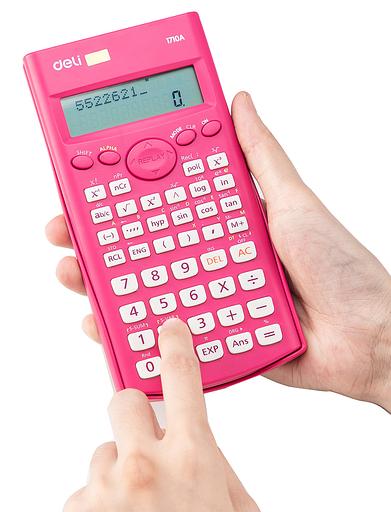 Калькулятор научный Deli E1710A/RED красный 10+2-разр. фото 6